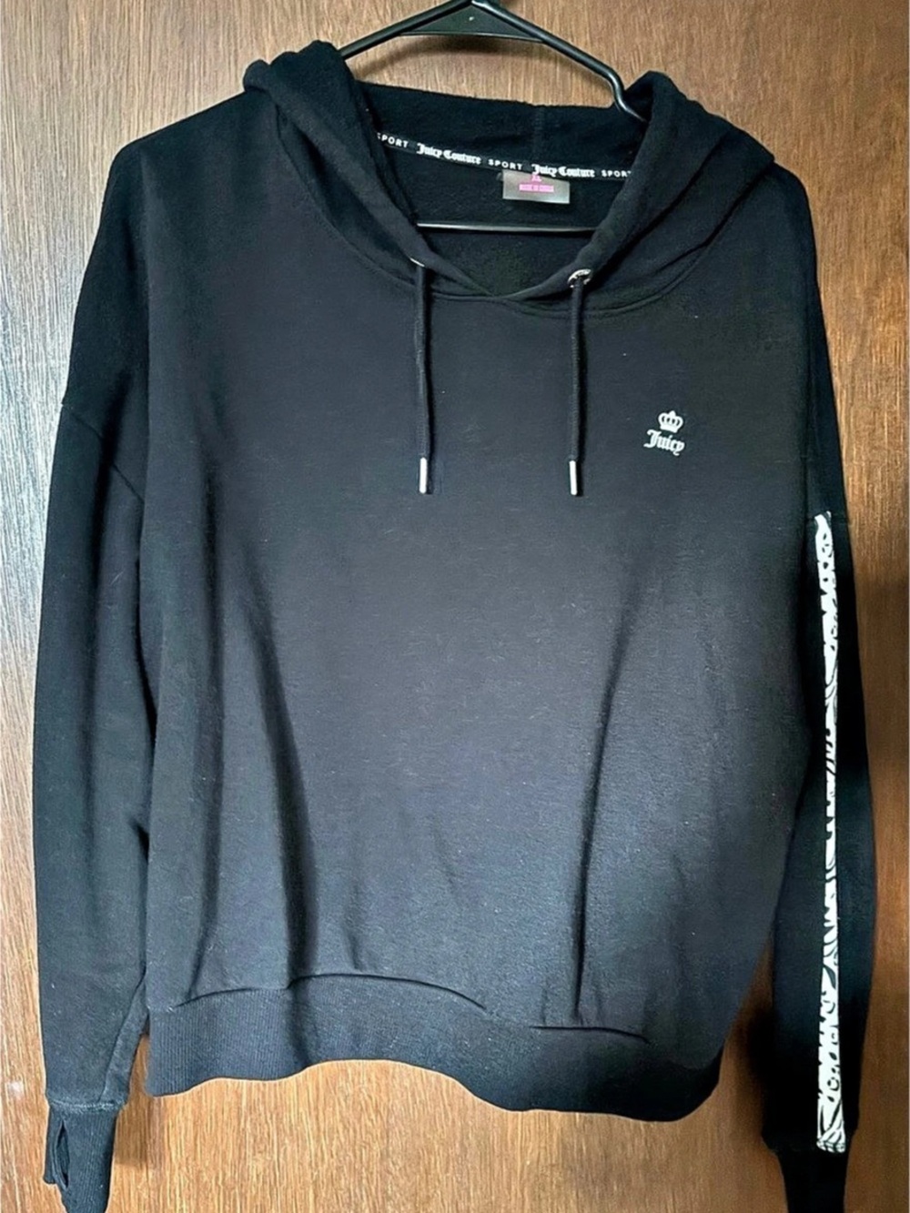 Juicy Couture Sport Cropped Black Hoodie Size - XL